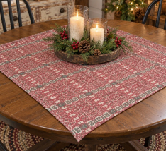 WENTWORTH RED/GREEN/LINEN 34" SQUARE